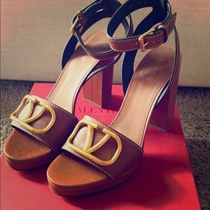 Valentino V Logo High Sandals Brown 40